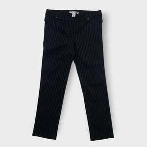 Necessary Objects Women’s Trousers Pinstripe Skinny Ankle Black Size Medium